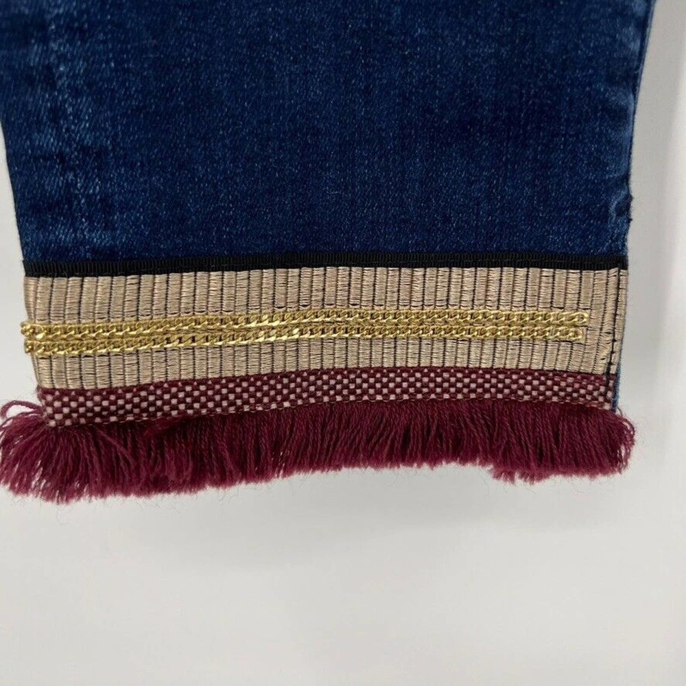 7 For All Mankind Pyper Cropped Boho Jeans Size 28 Blue - Picture 3 of 5